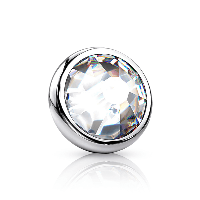 Diamond Dermal Piercing Silver