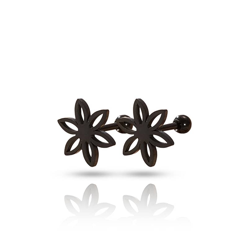 Flower Conch Piercing Black