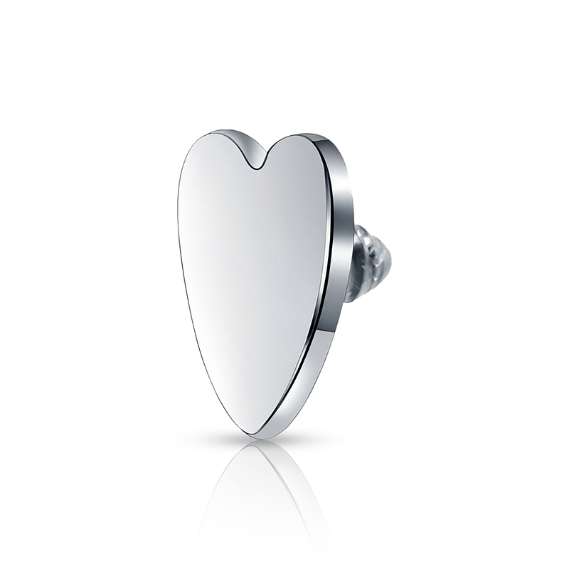 Heart Dermal Piercing Silver