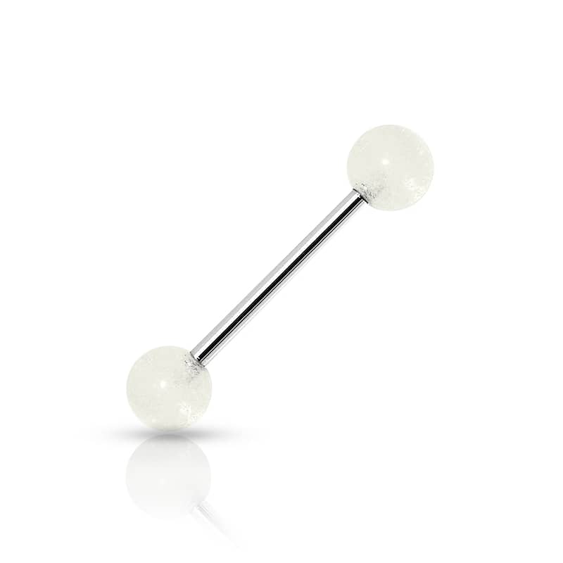 Fluo Tongue Piercing White