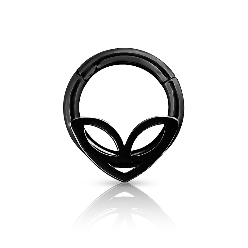 Oval Ring Daith Piercing Black