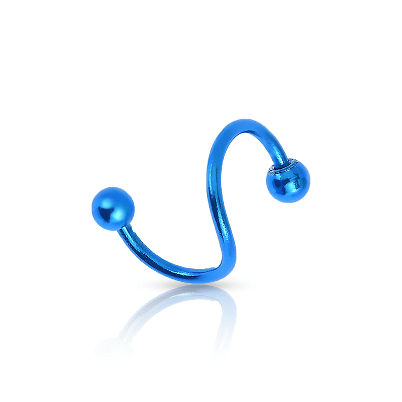 Spiral Labret Piercing Blue