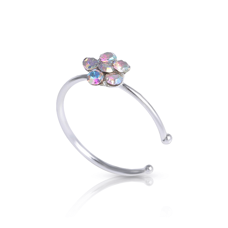 Colorful Floer Fake Nose Piercing Multicolor