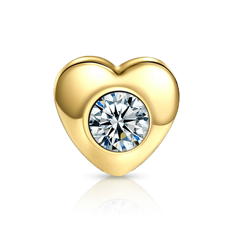 Diamond Heart Fake Lip Piercing Gold