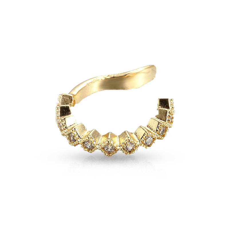 Diamond Ring Fake Piercing Gold
