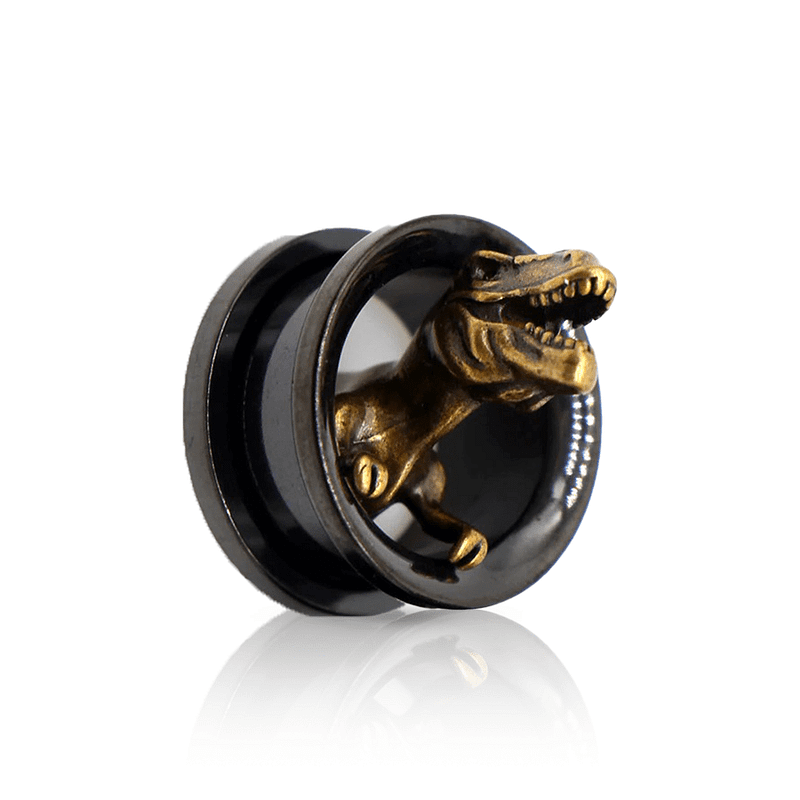 Dinosaur Surgical Steel Ear Plug Black 25mm