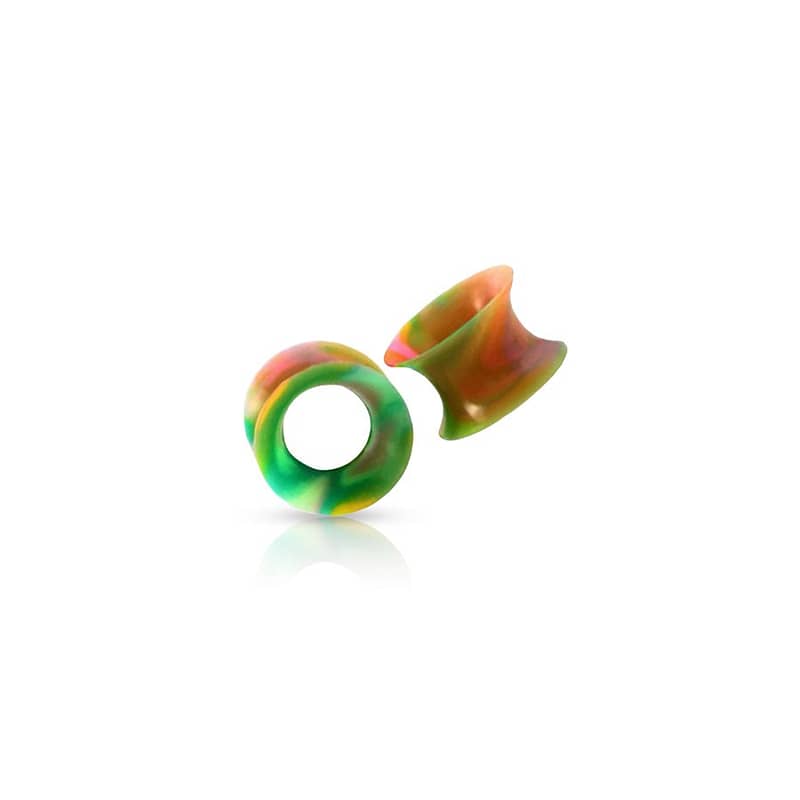 Orange Green Ear Plug Multicolour 10mm