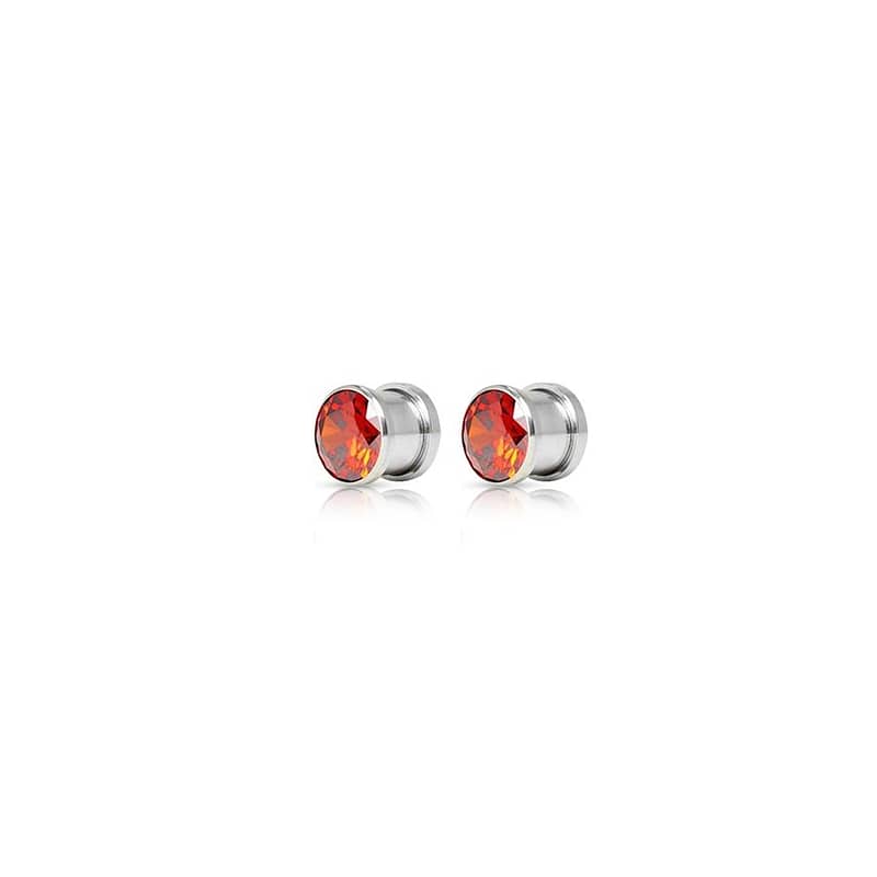 Swarovski Diamond Ear Plug Ruby ear plug 10MM