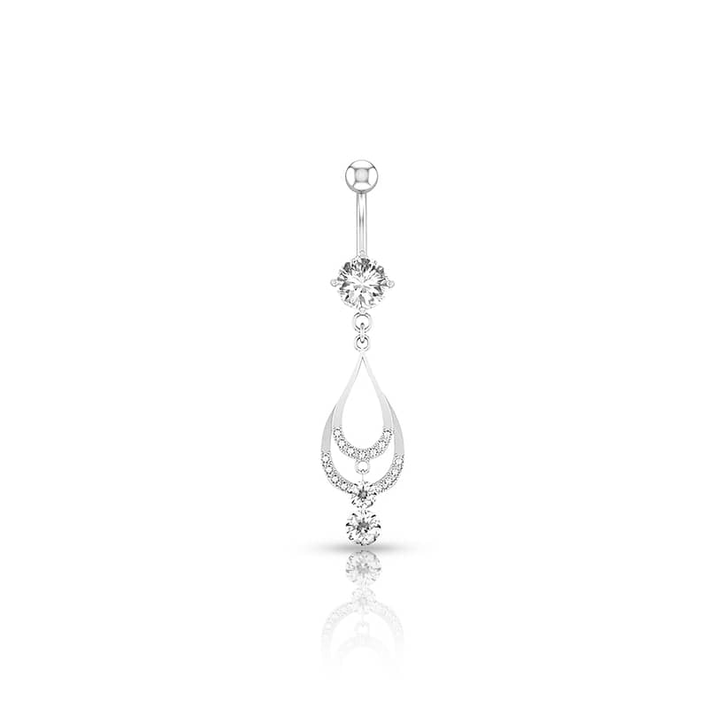 Swarovski® Diamond Navel Piercing Silver