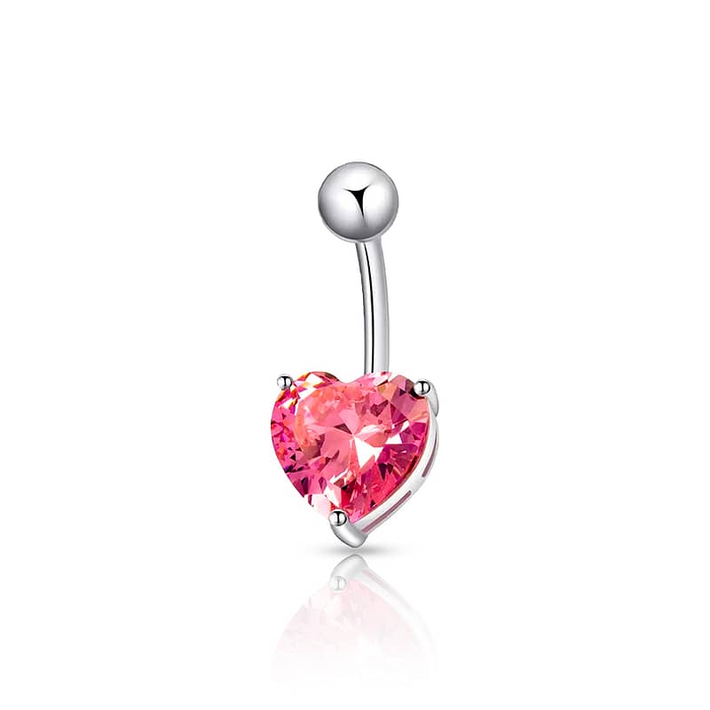 Swarovski® Heart Navel Piercing Pink