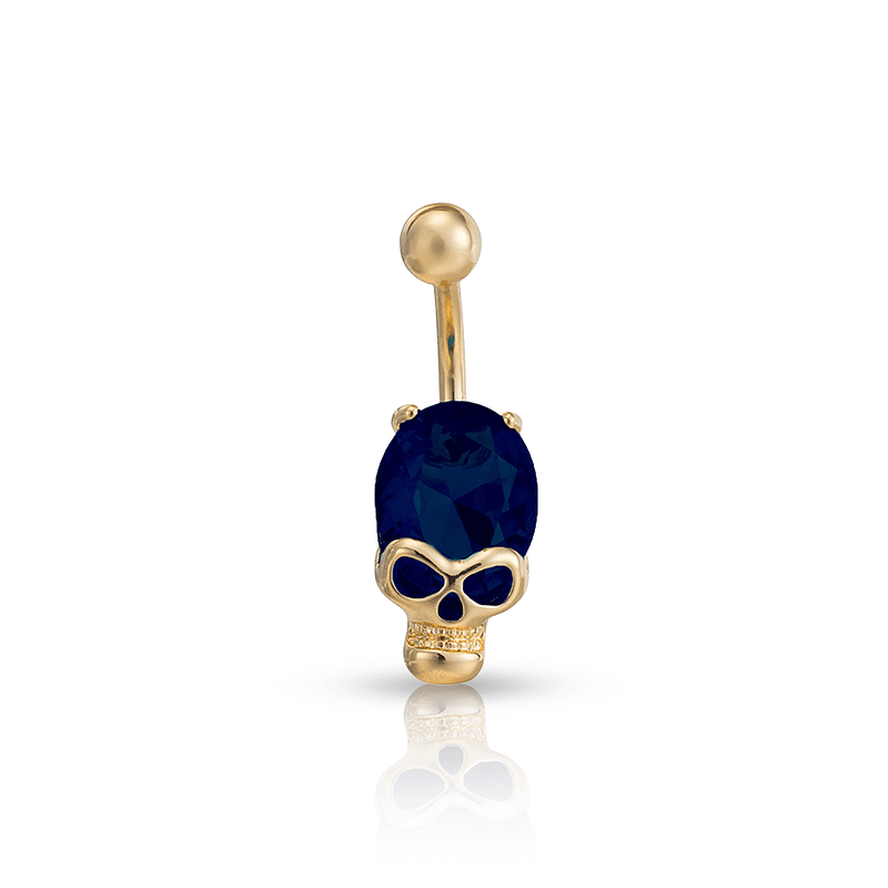 Swarovski® Skull Navel Piercing Dark Blue