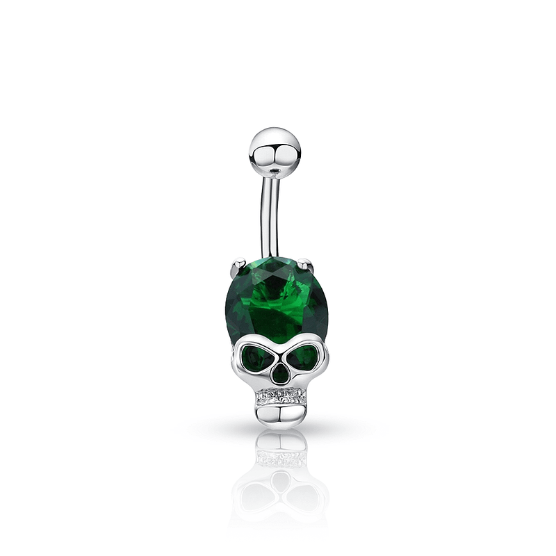 Swarovski® Skull Navel Piercing Green