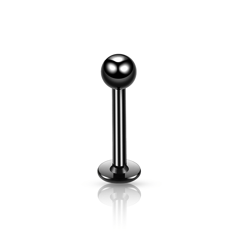 Titanium Ball Labret Piercing Black